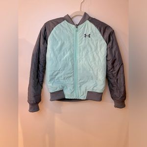 UNDER ARMOUR Reversible Jacket Teal And Grey Girls Size 10